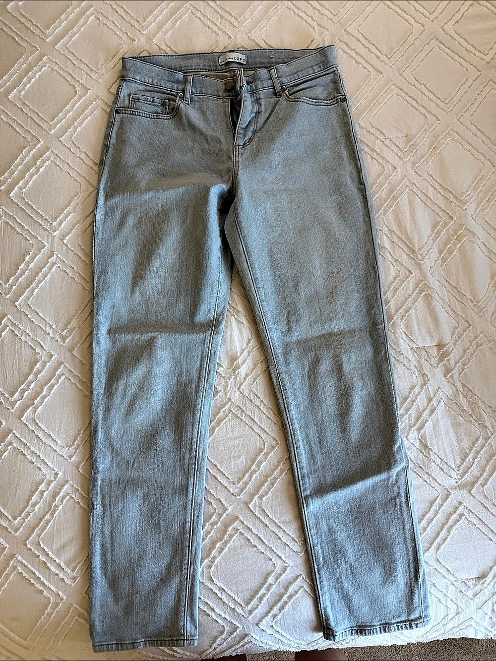 LOFT The Girlfriend Straight Leg Jeans Blue Waist 27